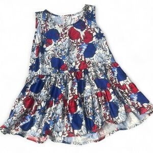 Lularoe Eliana Floral Women’s Tank Top with Keyhole Clasp and Ruffles Size XS